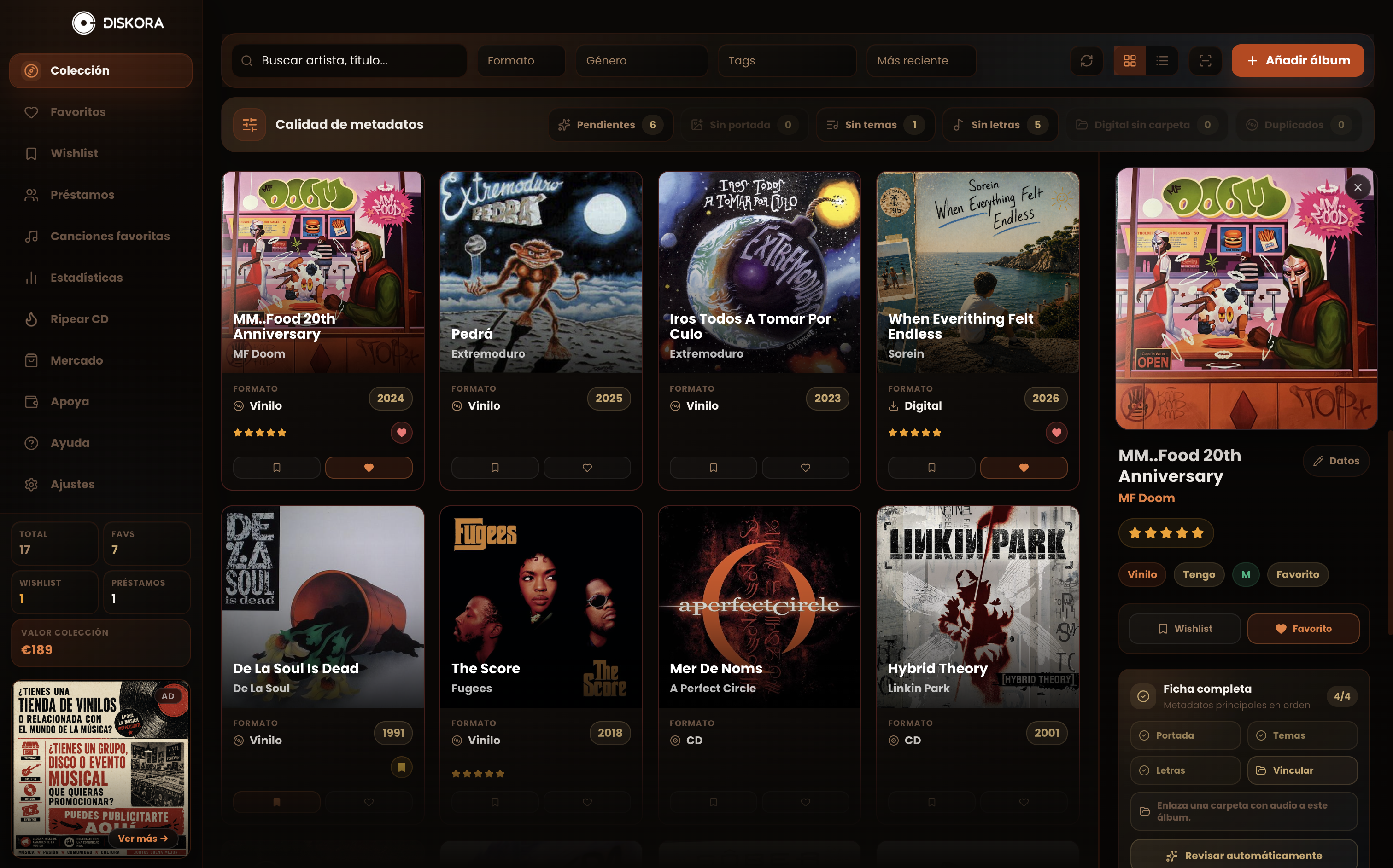 Diskora — Tu colección de vinilos y CDs